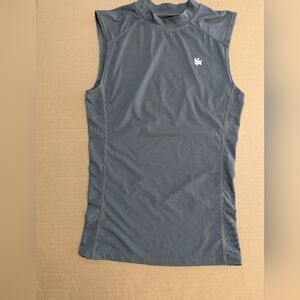 YoungLA Women's Mock Neck Tank Top Gray Racerback Sz Sm Gym Athletic Active EUC